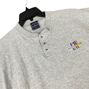 University of Washington Camp David Henley Shirt Gray Short Sleeve XL Mens USA